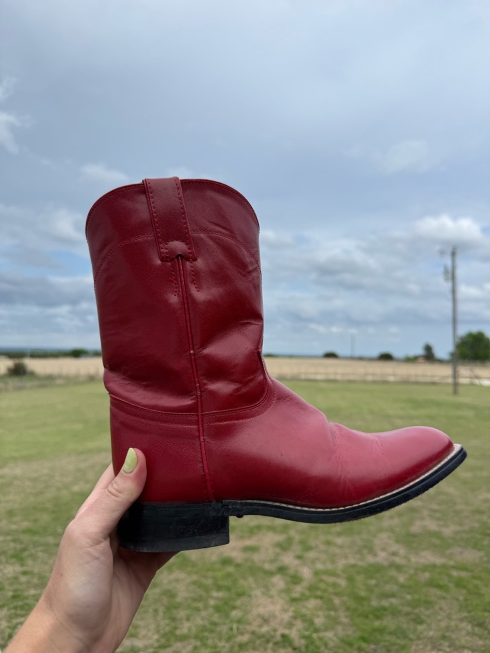 Justin Roper Boots Red Leather
